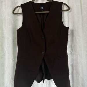 Linen-Cotton Longline Vest